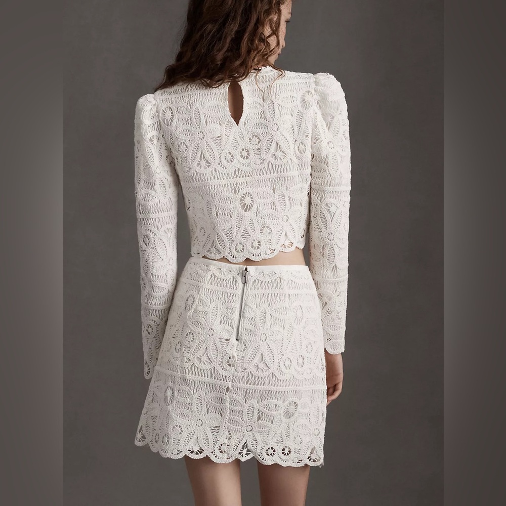 Saylor Bernie Cropped Crochet Lace Top & Mini Skirt - Picture 5 of 5